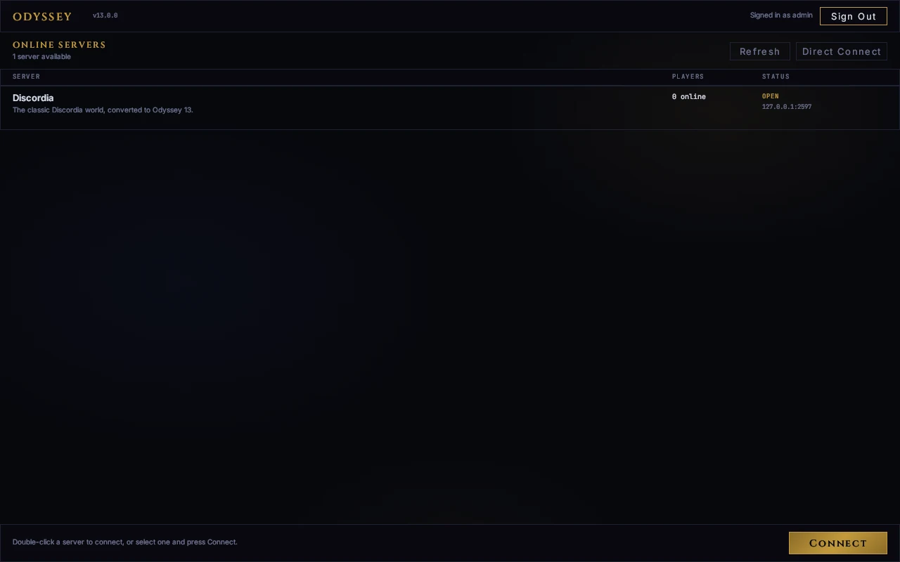 The server browser